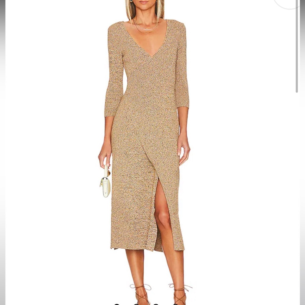 The Lila Wrap Dress in Espresso, Marigold & Eggshell NWT